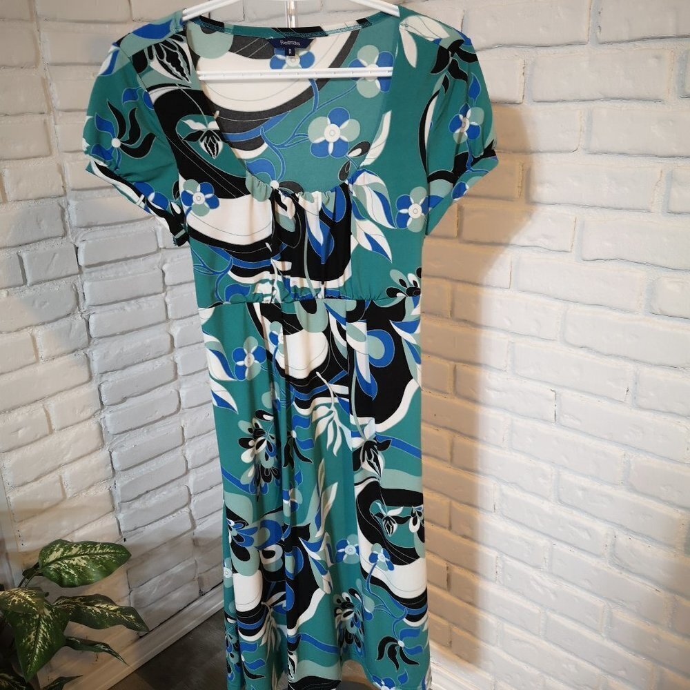 Reitmans Ladies Size Medium Short Sleeve Empire Waist Tie Back Dress
